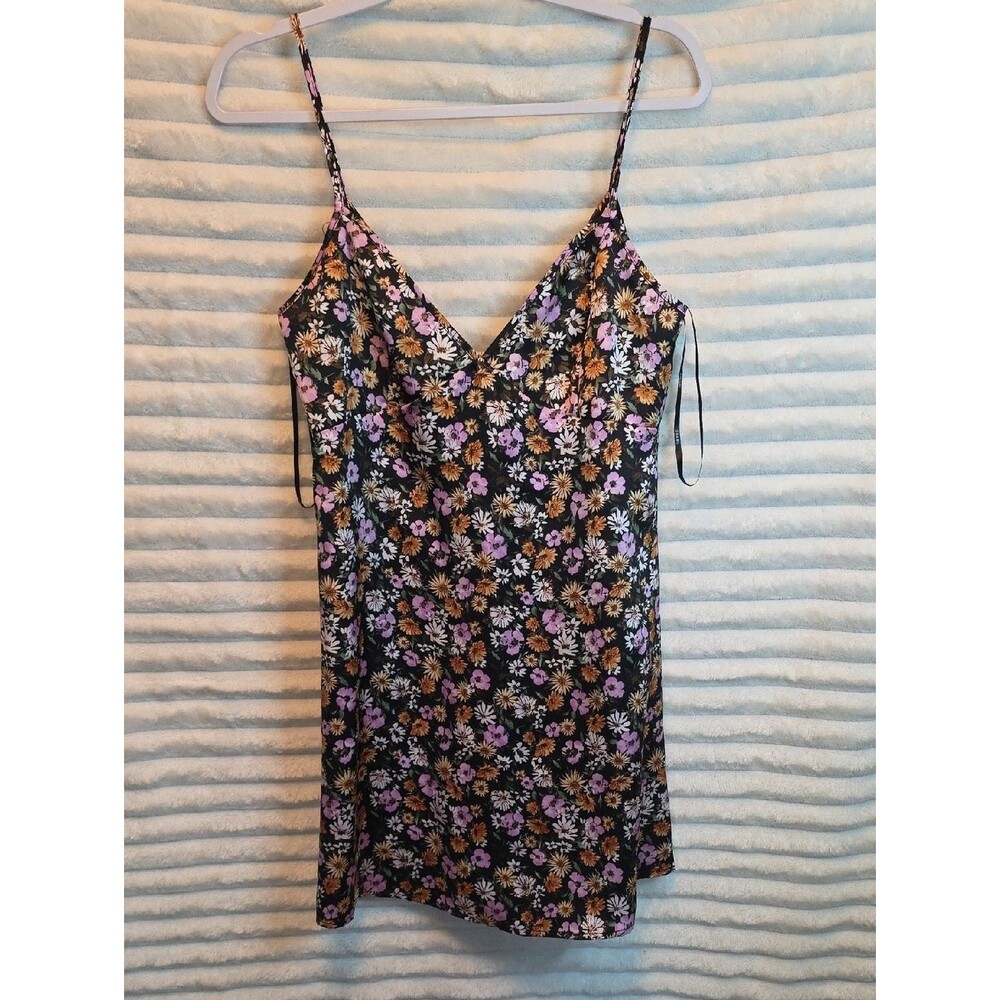 0208‎ Floral Slip Dress with Spaghetti Straps; Medium